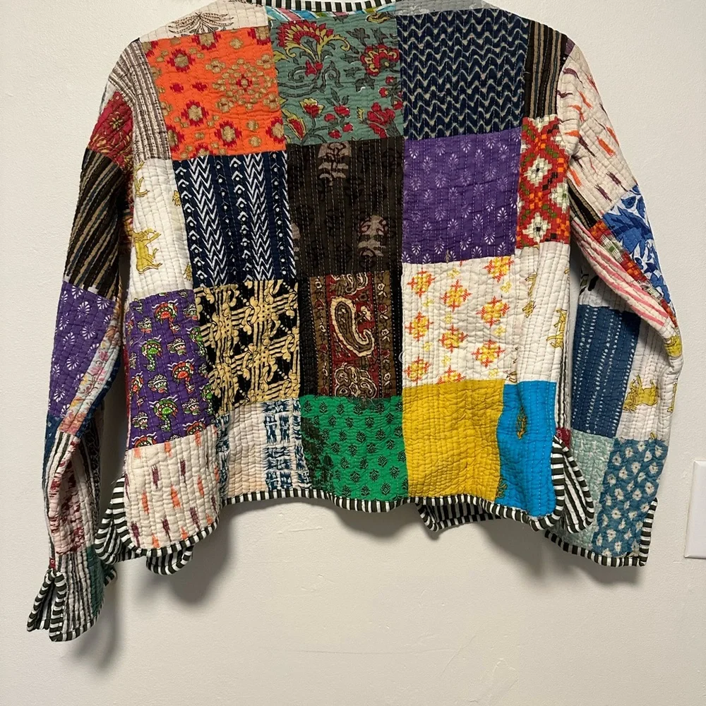 Handmade Patchwork Multicolor Women's jacket - Picture 2 of 4